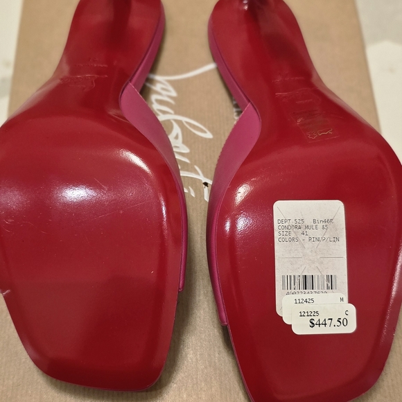 Christian Louboutin Fuchsia Open-Toe Heels - Picture 6 of 8